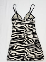 D&G Dolce & Gabbana 2000s Black & White Zebra Logo Print Mini Dress - XS
