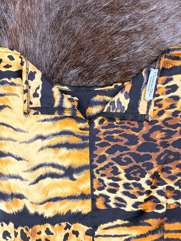 Christian Dior 1980s “Cooronnées” Animal Patch Blouse