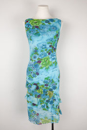 Early 2000s Enzo Loco Blue Floral Dress - M