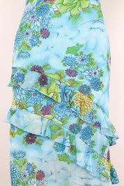 Early 2000s Enzo Loco Blue Floral Dress - M