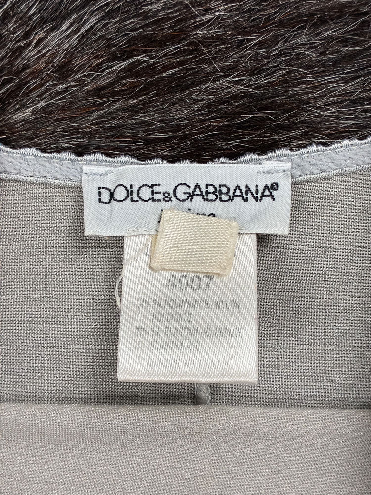Dolce & Gabbana 2007 Silver Sheer Mini Slip Dress