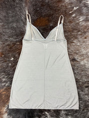 Dolce & Gabbana 2007 Silver Sheer Mini Slip Dress