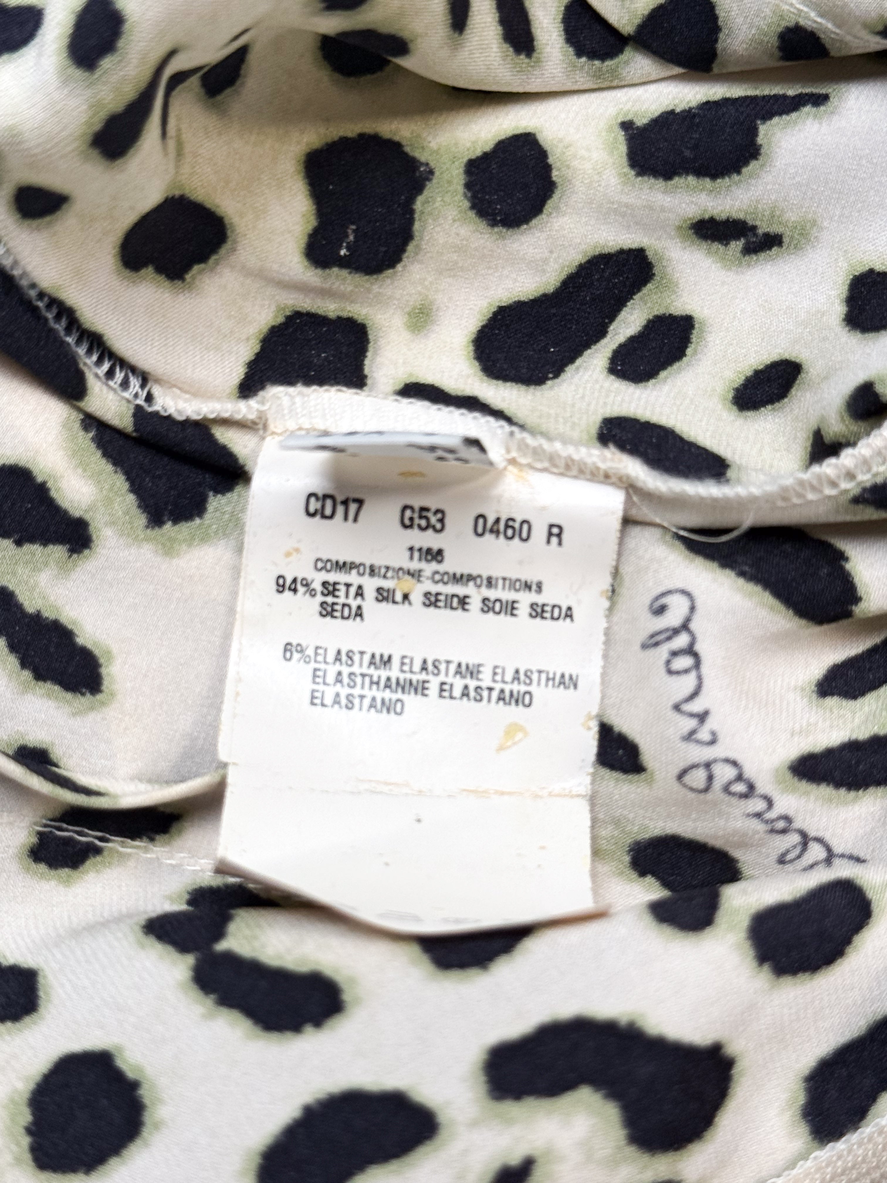 Class Roberto Cavalli leopard silk dress, spaghetti straps with gold bead