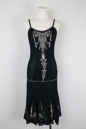 2000s Roberto Cavalli Black Embroidered Dress – S/M