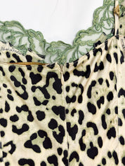 Roberto Cavalli 2000s silk leopard slip dress, hidden back zip