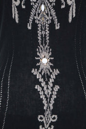 2000s Roberto Cavalli Black Embroidered Dress – S/M