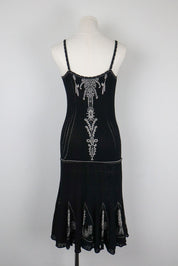 2000s Roberto Cavalli Black Embroidered Dress – S/M