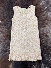 Dolce & Gabbana 2006 Beige Floral Lace Mini Dress
