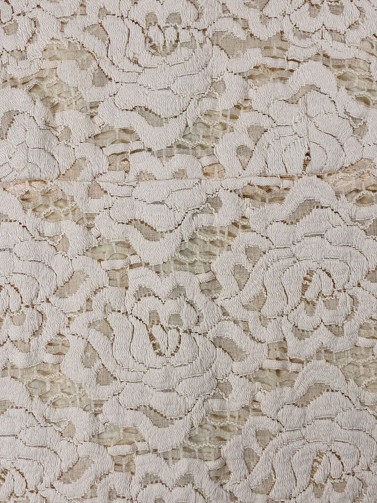 Dolce & Gabbana 2006 Beige Floral Lace Mini Dress