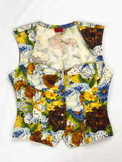 Kenzo 1990s Mixed Floral Print Structured Corset - S/M