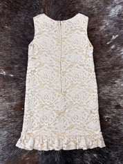 Dolce & Gabbana 2006 Beige Floral Lace Mini Dress