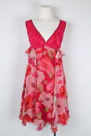 Blumarine Pink Silk Floral Dress – M