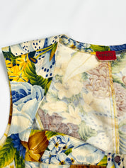Kenzo 1990s Mixed Floral Print Structured Corset - S/M