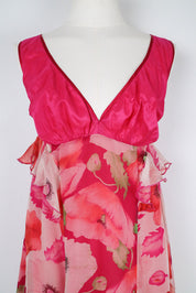 Blumarine Pink Silk Floral Dress – M