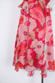 Blumarine Pink Silk Floral Dress – M