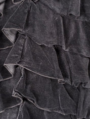 Anne Fontaine 2000s Black Velvet Ruffle Dress