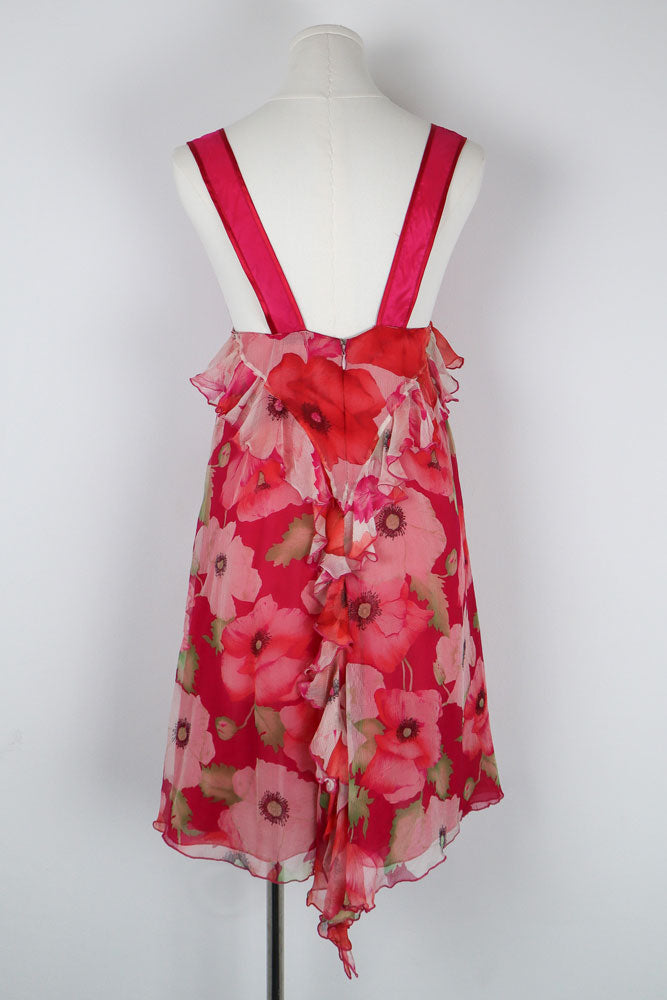 Blumarine Pink Silk Floral Dress – M