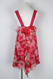 Blumarine Pink Silk Floral Dress – M