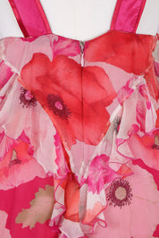 Blumarine Pink Silk Floral Dress – M