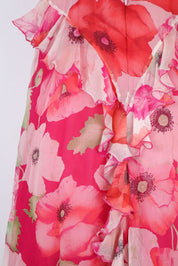 Blumarine Pink Silk Floral Dress – M