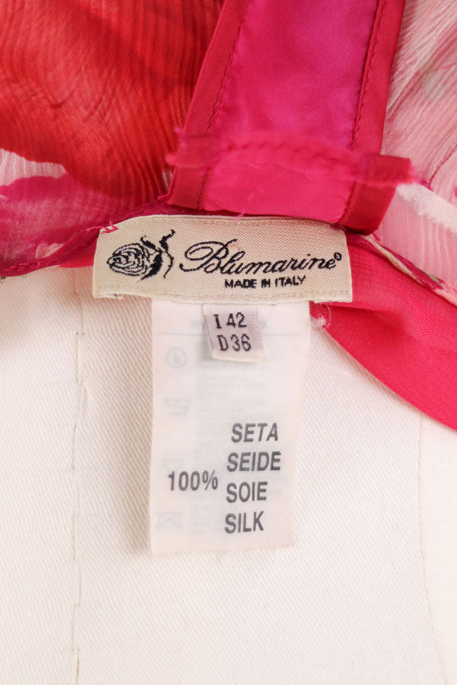 Blumarine Pink Silk Floral Dress – M