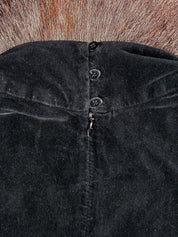 Anne Fontaine 2000s Black Velvet Ruffle Dress