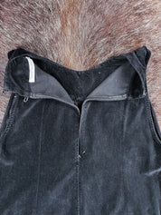 Anne Fontaine 2000s Black Velvet Ruffle Dress