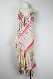 Jeff Gallano Paris Abstract Silk Slip Dress – M