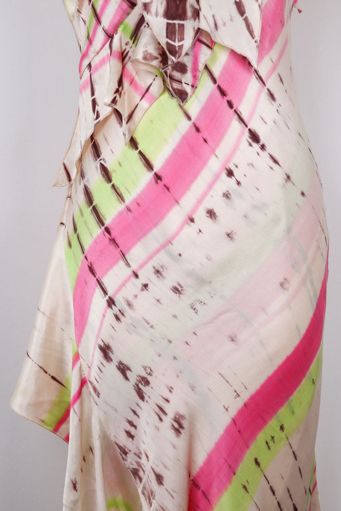 Jeff Gallano Paris Abstract Silk Slip Dress – M