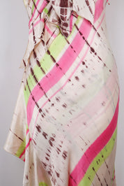 Jeff Gallano Paris Abstract Silk Slip Dress – M