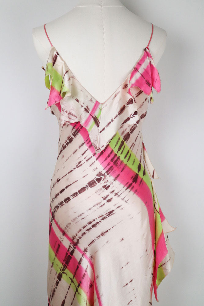 Jeff Gallano Paris Abstract Silk Slip Dress – M