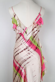 Jeff Gallano Paris Abstract Silk Slip Dress – M