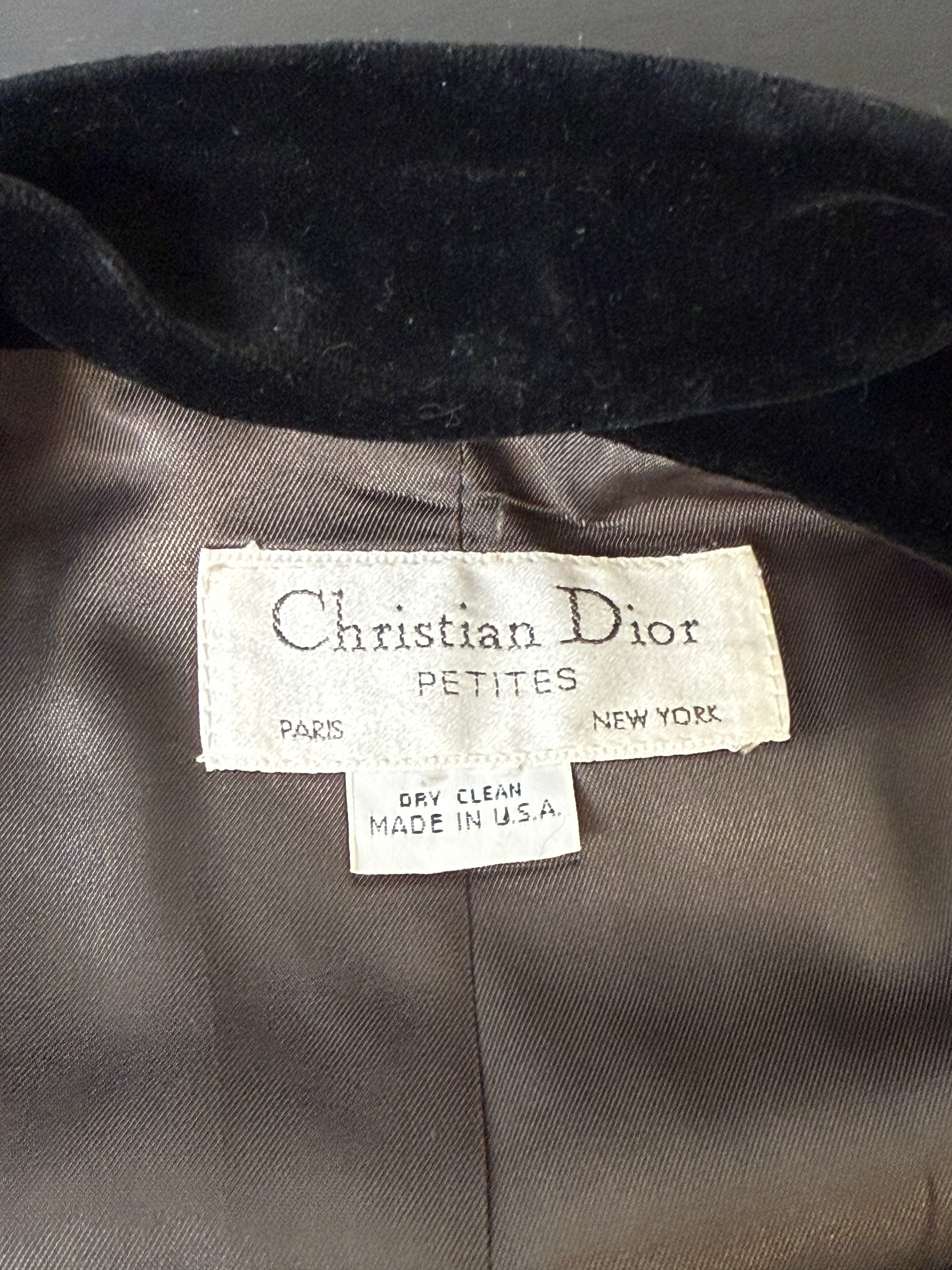 Christian Dior Petites 1980s Grey Flannel Blazer and Skirt Set - XS