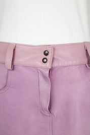 Y2K Daniel Guccini Pink Leather Mini Skirt - M
