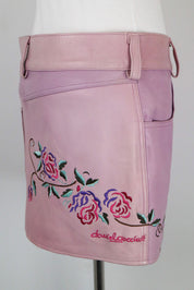Y2K Daniel Guccini Pink Leather Mini Skirt - M