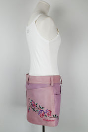 Y2K Daniel Guccini Pink Leather Mini Skirt - M