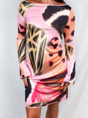 Blumarine SS2011 Silk Pink Butterfly Mini Dress - M/L