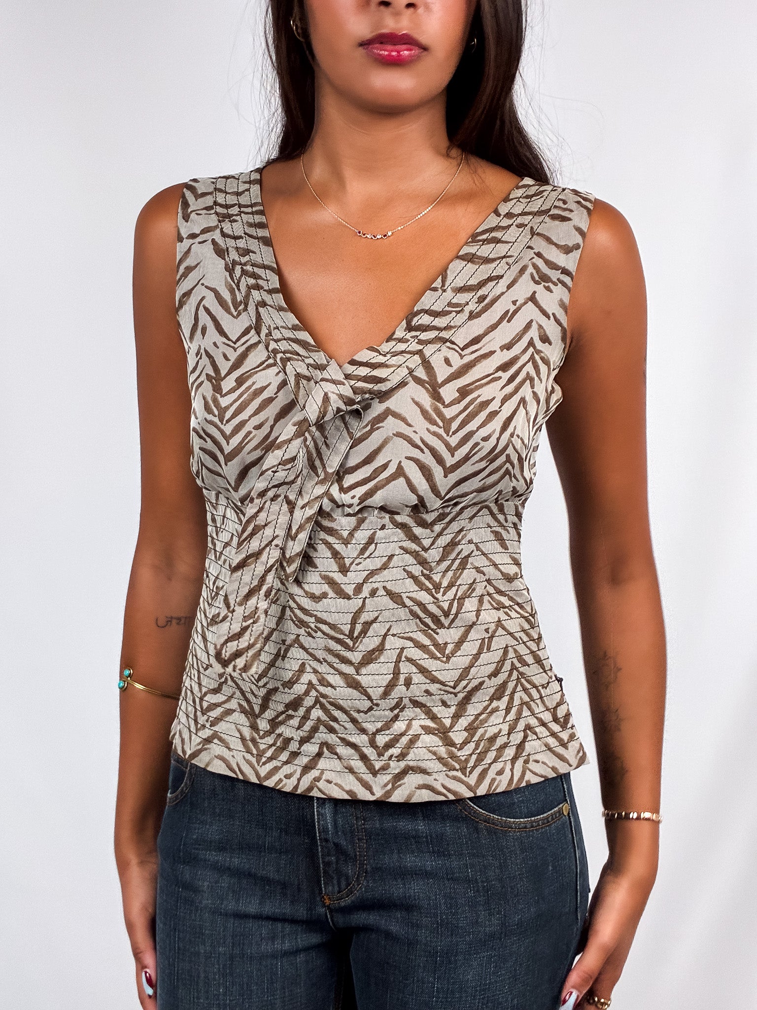 Genny 2000s Tiger Print Tank - XS/S
