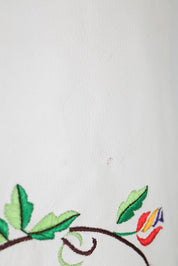 Daniel Guccini 2000s White Leather Floral Embroidered Mini Skirt – S/M