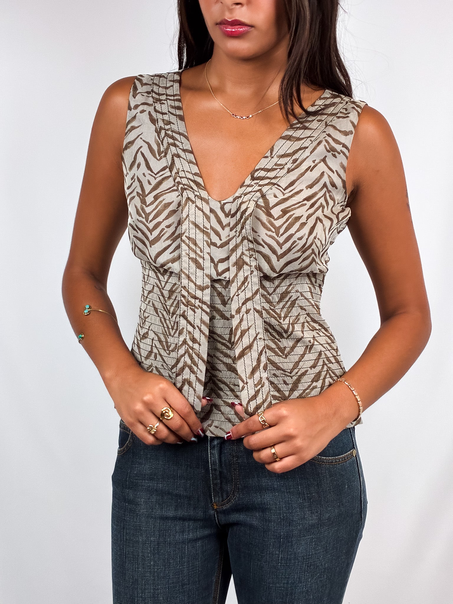 Genny 2000s Tiger Print Tank - XS/S