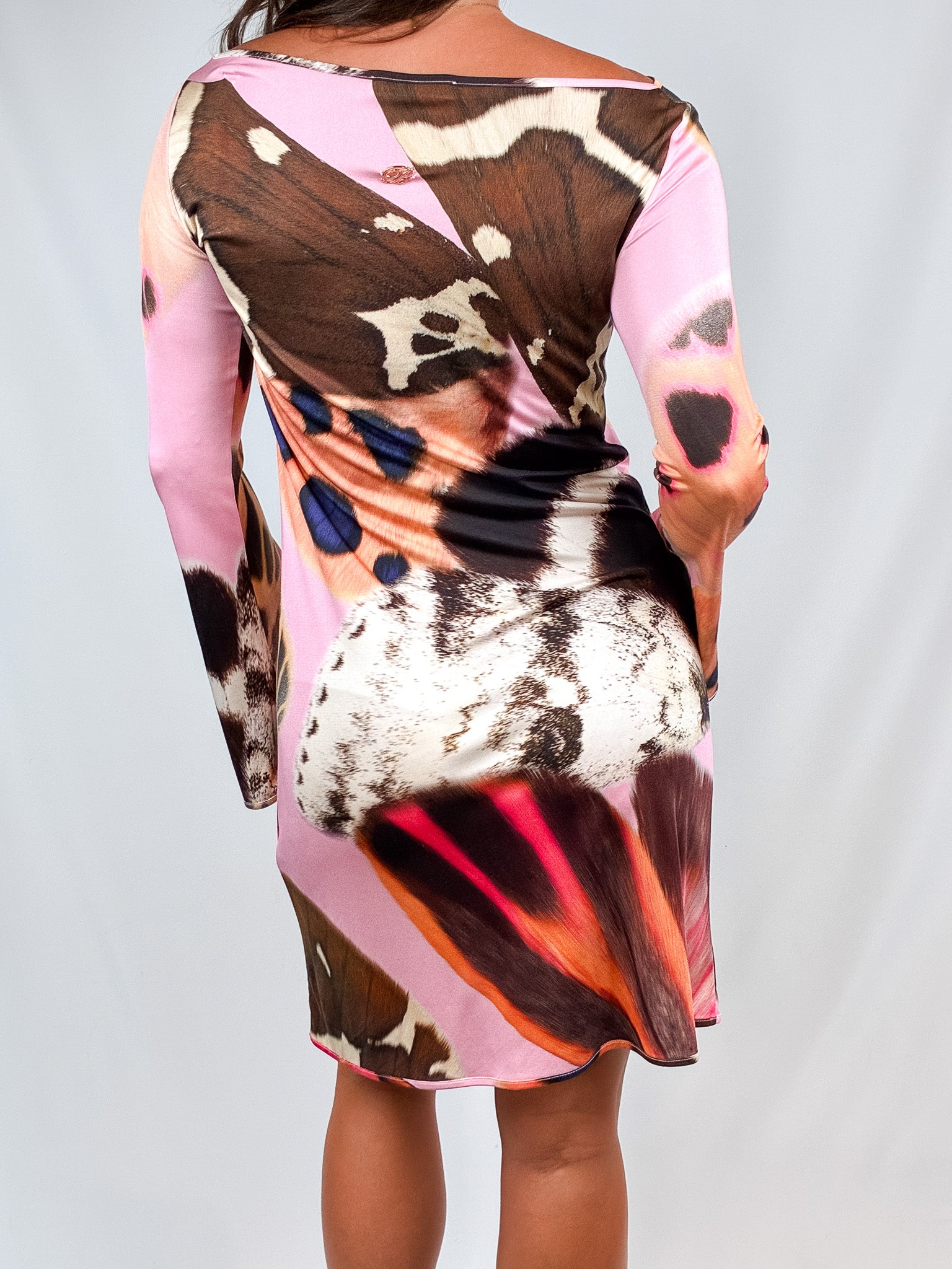 Blumarine SS2011 Silk Pink Butterfly Mini Dress - M/L