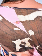 Blumarine SS2011 Silk Pink Butterfly Mini Dress - M/L