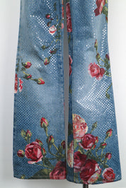 Roberto Cavalli F/W 1999 Iridescent Rose Painted Jeans – S