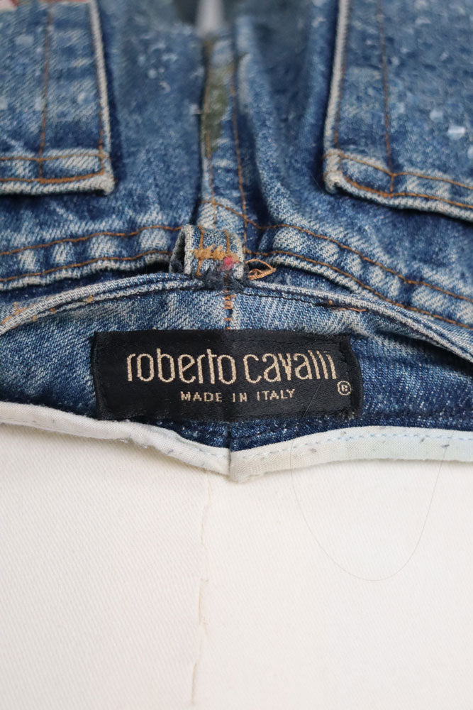 Roberto Cavalli F/W 1999 Iridescent Rose Painted Jeans – S