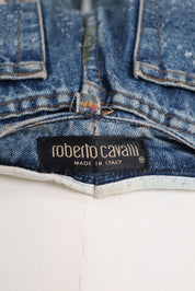 Roberto Cavalli F/W 1999 Iridescent Rose Painted Jeans – S