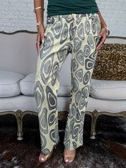 Roberto Cavalli 2000s Metallic Abstract Print Pants