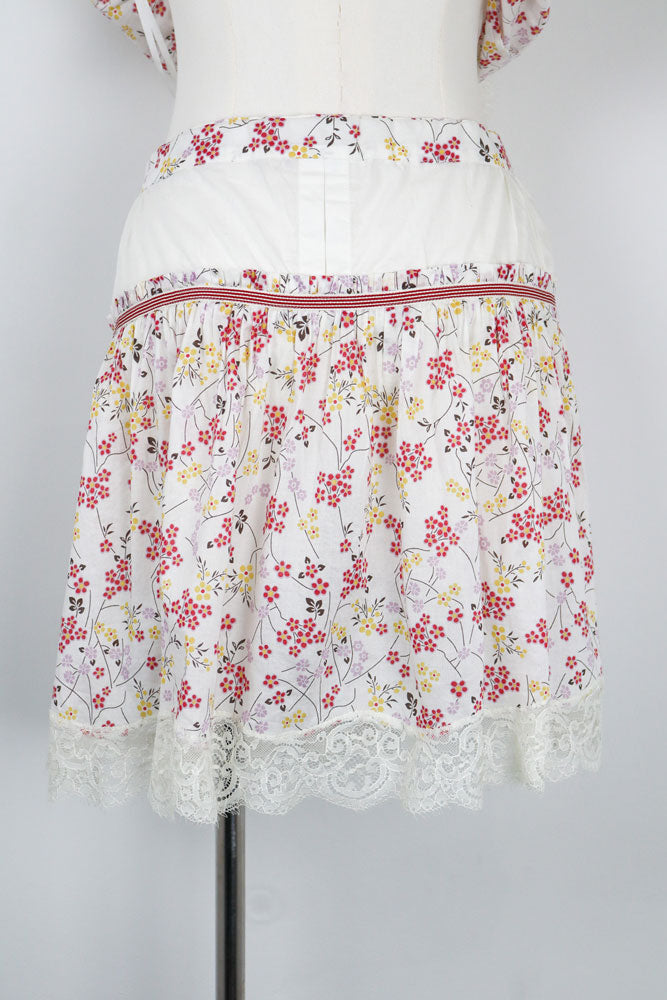 D&G Dolce & Gabbana White Floral Top (30A) and Skirt (M-L)