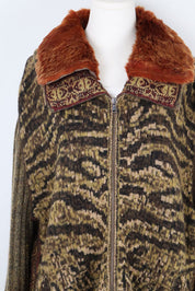 Class Roberto Cavalli 2000s Animal Print Knit Sweater – L