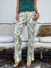 Roberto Cavalli 2000s Metallic Abstract Print Pants