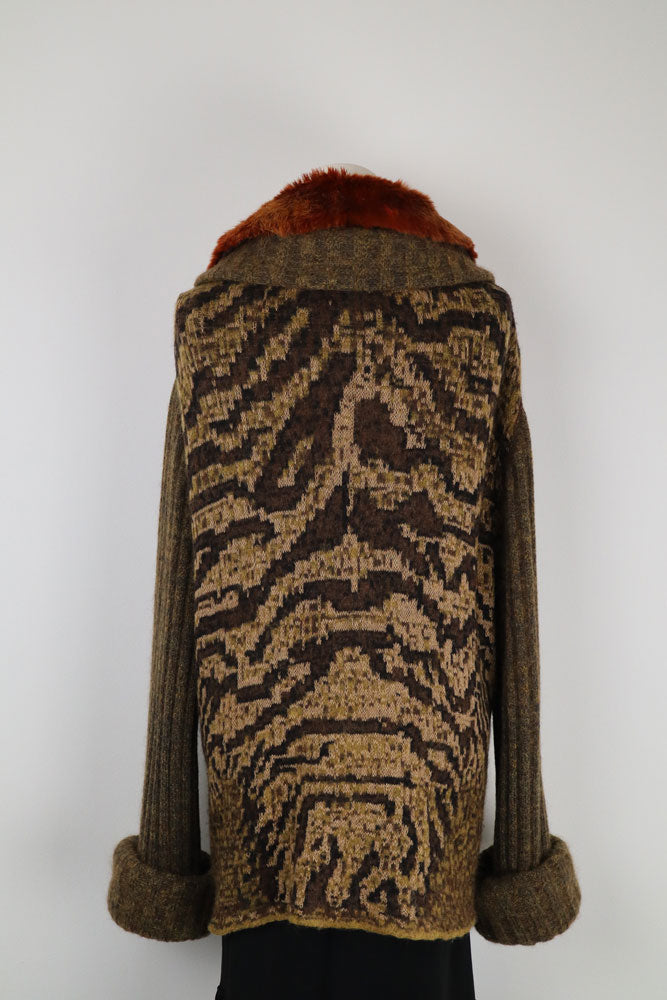 Class Roberto Cavalli 2000s Animal Print Knit Sweater – L
